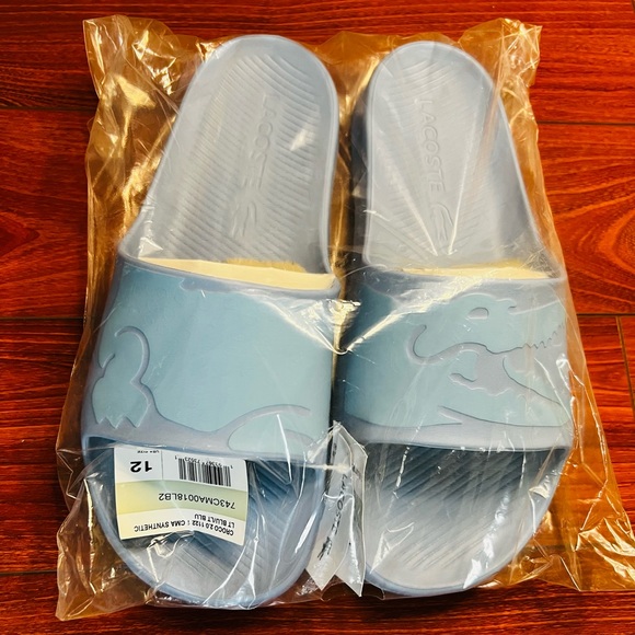 Lacoste Men's Croco Slide Sandal Light Blue size 12 - Picture 6 of 10